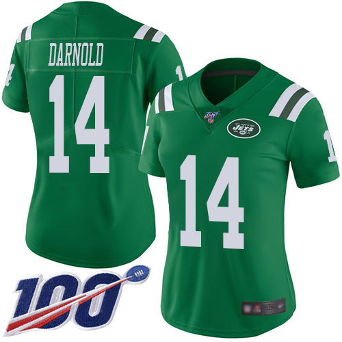 New York Jets Limited Green Women Sam Darnold Jersey NFL Football #14 100th Season Rush Vapor Untouchable
